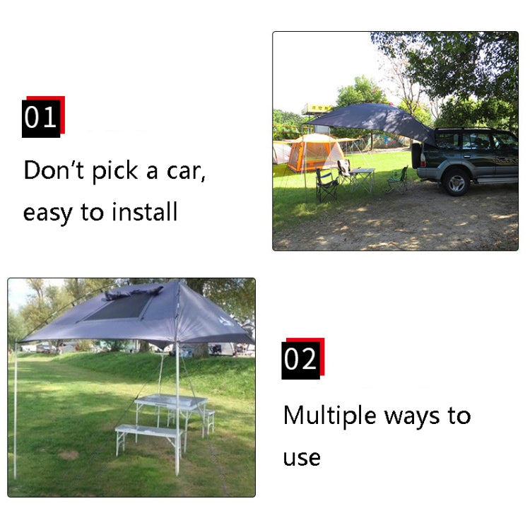 LADUTA Outdoor Self-Driving Tour Barbecue Camping Car Side Tent Car Tail Extension Tent Supplies(Painted Silver) Eurekaonline