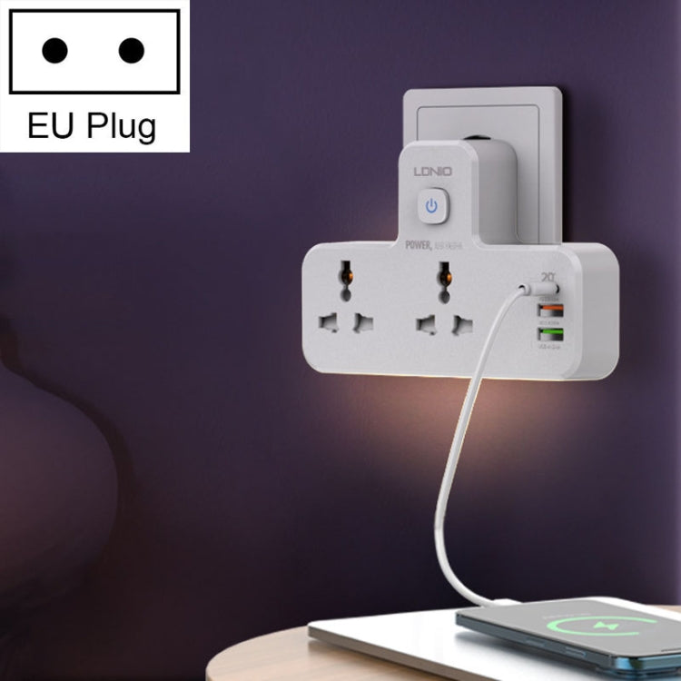 LDNIO SC2311 20W PD+QC 3.0 Multifunctional Home Fast Charging Socket with Night Light, Spec: EU Plug Eurekaonline
