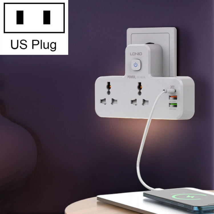 LDNIO SC2311 20W PD+QC 3.0 Multifunctional Home Fast Charging Socket with Night Light, Spec: US Plug Eurekaonline