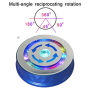 LED Light Electric Rotating Turntable Display Stand Video Shooting Props Turntable(Blue) Eurekaonline