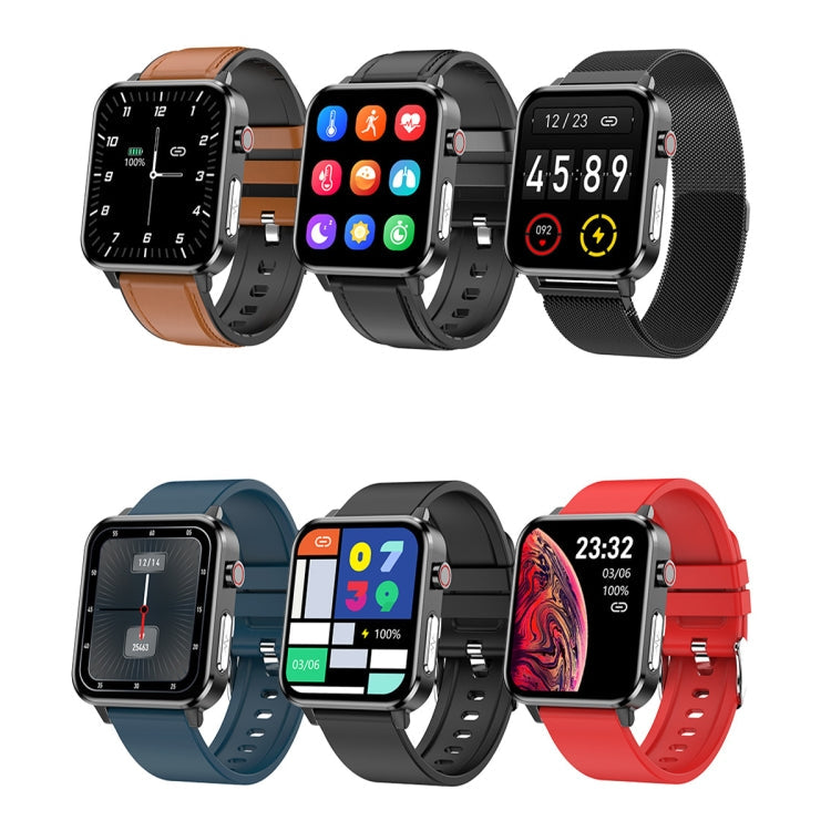 LOANIY E86 1.7 Inch Heart Rate Monitoring Smart Bluetooth Watch, Color: Brown Leather Eurekaonline