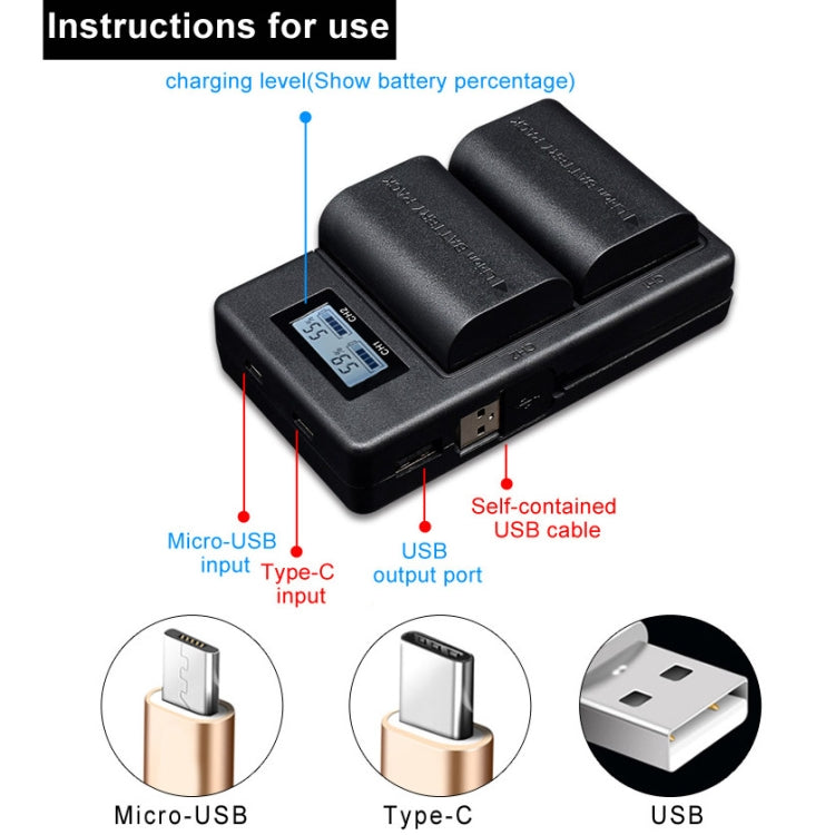 LP-E6 Digital Camera SLR Battery Digital LCD Charger for Canon Series Eurekaonline