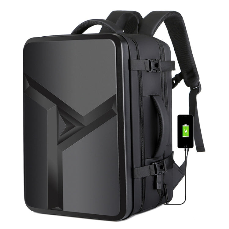 Large-capacity Waterproof Expandable Hard Shell Backpack with USB Charging Hole(161 Black) Eurekaonline