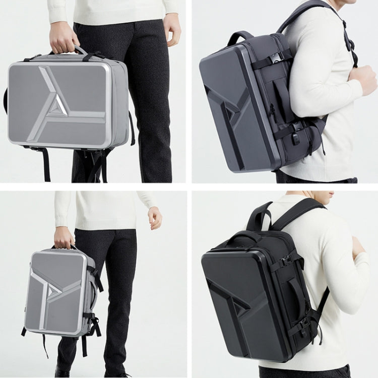 Large-capacity Waterproof Expandable Hard Shell Backpack with USB Charging Hole(161 Dark Gray) Eurekaonline