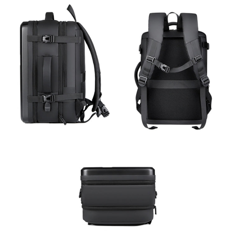Large-capacity Waterproof Expandable Hard Shell Backpack with USB Charging Hole(161 Light Grey) Eurekaonline