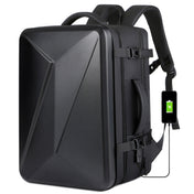 Large-capacity Waterproof Expandable Hard Shell Backpack with USB Charging Hole(162 Black) Eurekaonline