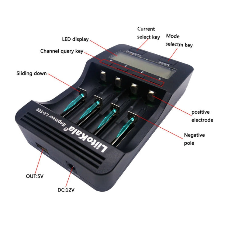 LiitoKala lii-500 Lithium Battery Charger for Li-ion IMR 18650, 26650, 16340, 14500, 10440, 18500, US Plug Eurekaonline
