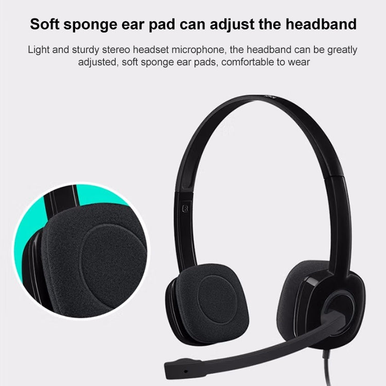 Logitech H151 Wired Headphone Single 3.5mm Earphone Gaming Headset Stereo with MIC Eurekaonline