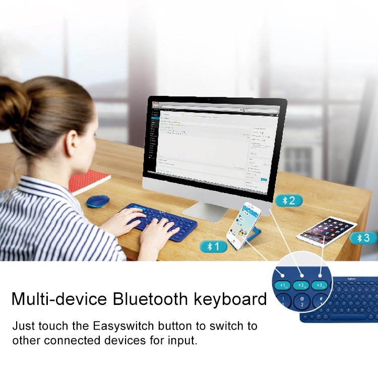 Logitech K380 Portable Multi-Device Wireless Bluetooth Keyboard(Black) Eurekaonline
