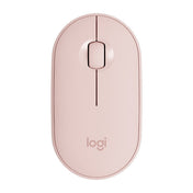 Logitech Pebble Cobblestone Shape Thin 3-keys 1000DPI Mute Wireless Bluetooth Optical Mouse, Wireless Range: 10m (Pink) Eurekaonline