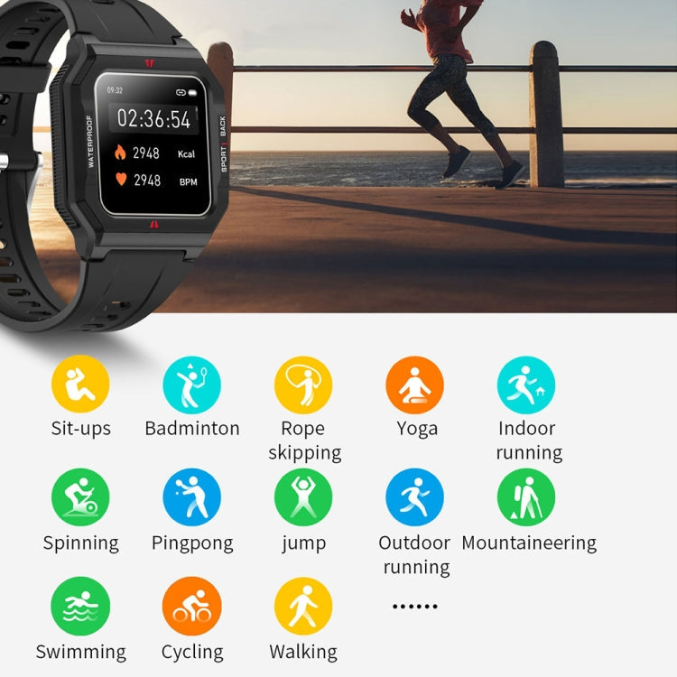 Lokmat FT10 1.3 inch IPS Touch Screen Waterproof Smart Watch, Support Music Play / Heart Rate / Blood Pressure Monitor(Green) Eurekaonline