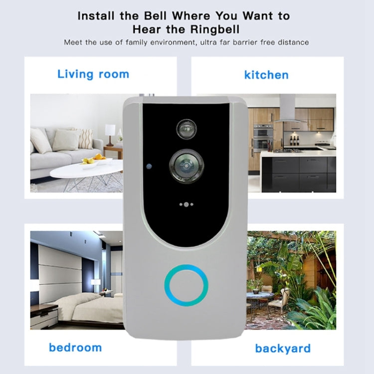M2 720P Smart WIFI Video Visual Doorbell,Support Mobile Phone Remote Monitoring & Night Vision (Grey) Eurekaonline