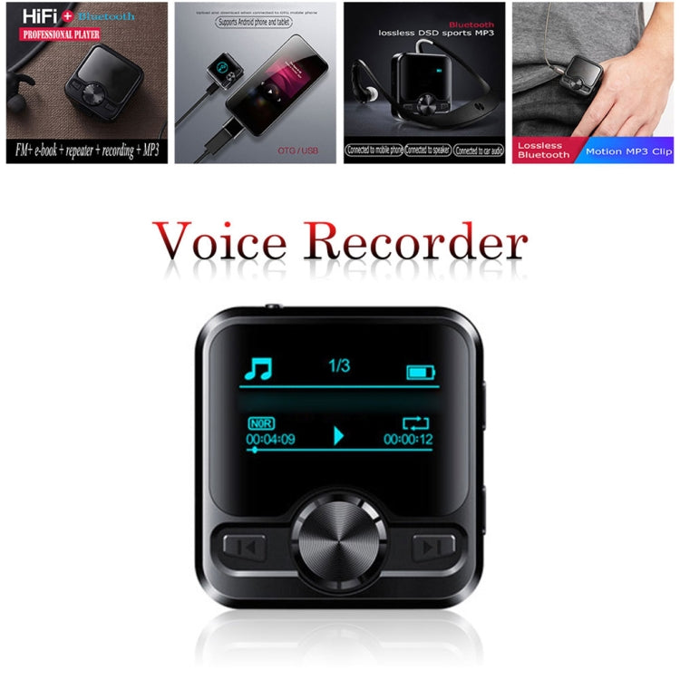 M9 AI Intelligent High-definition Noise Reduction Voice Control Recorder Ebook Bluetooth MP3 Player, Capacity:4GB(Black) Eurekaonline