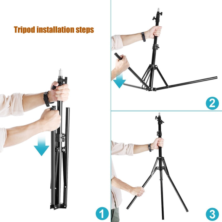 MANTOO RL-18 II 100-240V 55W 18 inch Two-color Dimmable Ring Fill Light with Tripod Eurekaonline