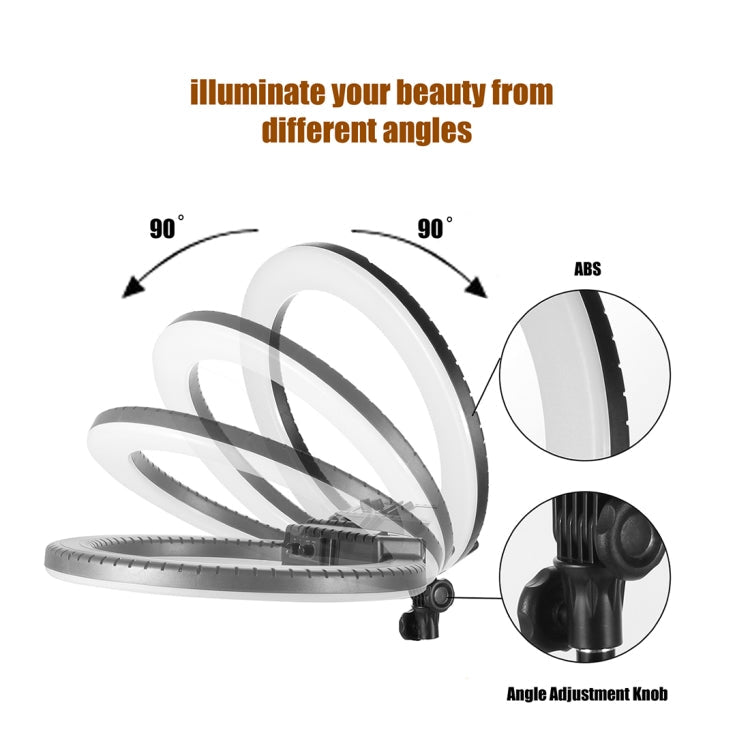 MANTOO RL-18 II 100-240V 55W 18 inch Two-color Dimmable Ring Fill Light with Tripod Eurekaonline