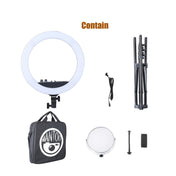 MANTOO RL-18 II 100-240V 55W 18 inch Two-color Dimmable Ring Fill Light with Tripod Eurekaonline