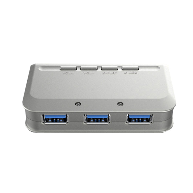 MB-103 USB 3.1 Three-Port Drive-Free HUB + 7.1 Voice Changer Sound Card High-Speed Docking Station, PS5 Voice Changer Sound Card Compatible with PS4 Headset, Cable Length: 1.2m(1 to 3) Eurekaonline