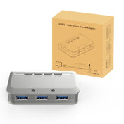 MB-103 USB 3.1 Three-Port Drive-Free HUB + 7.1 Voice Changer Sound Card High-Speed Docking Station, PS5 Voice Changer Sound Card Compatible with PS4 Headset, Cable Length: 1.2m(1 to 3) Eurekaonline