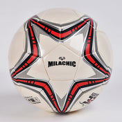 MILACHIC Big Five-pointed Star Pattern Explosion-Proof PU Leather Competition Training Football, Football size: Number 4 ( For 5-7 People) Eurekaonline