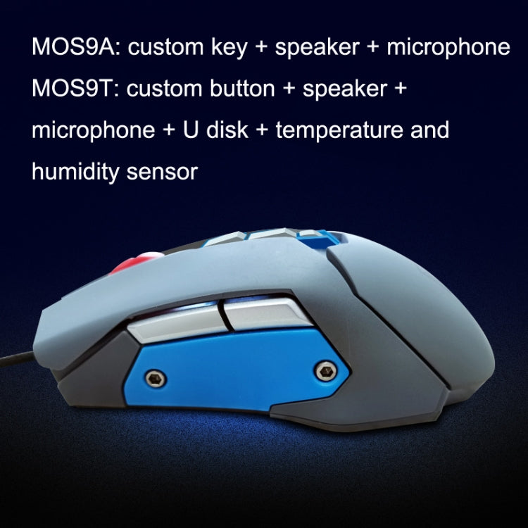 MOS9T 9 Keys 1600DPI Custom Mouse Built-in U Disk + Temperature Humidity Sensor, Cable Length: 2m Eurekaonline