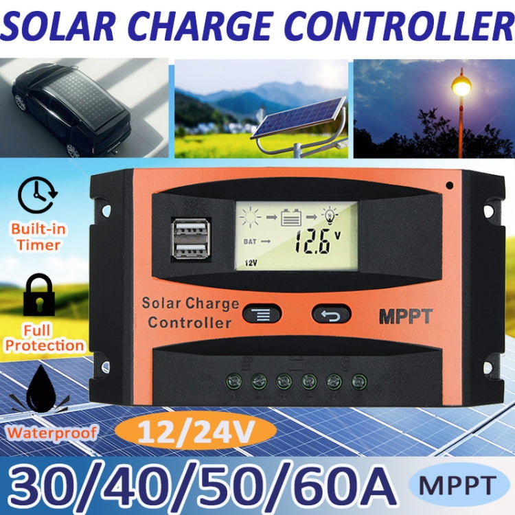 MPPT 12V/24V Automatic Identification Solar Controller With USB Output, Model: 60A Eurekaonline
