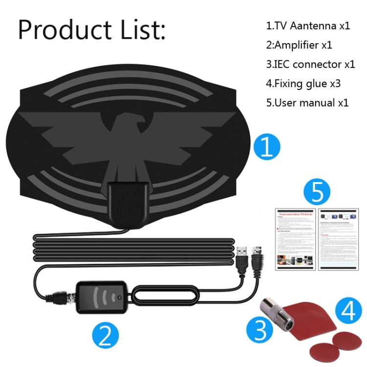 MYC-HDTV049 25dB 4K HDTV Antenna, Reception Range: 150 Miles Eurekaonline