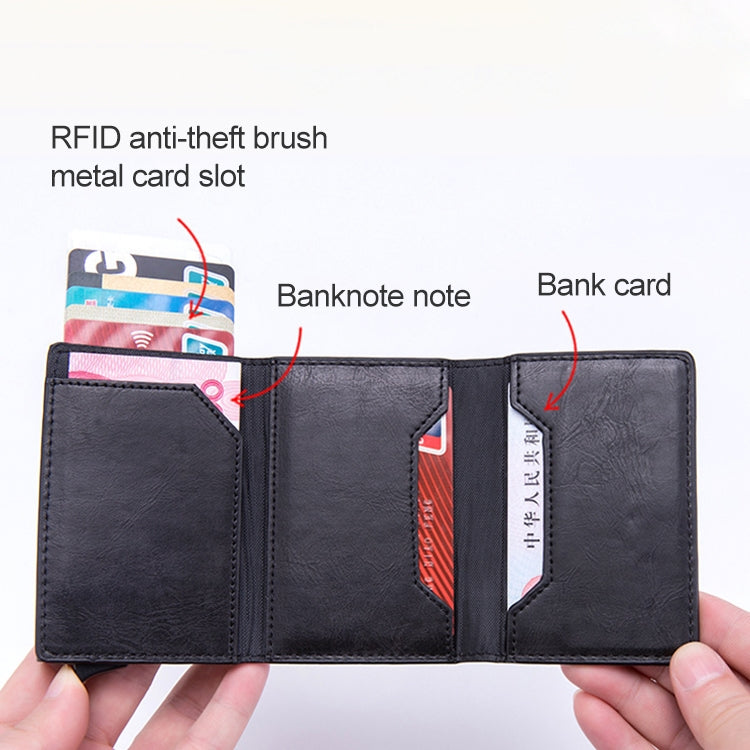 Magnetic RFID Bag Multifunctional Aluminum Automatic Pop-up Credit Card Package(Carbon Fiber) Eurekaonline