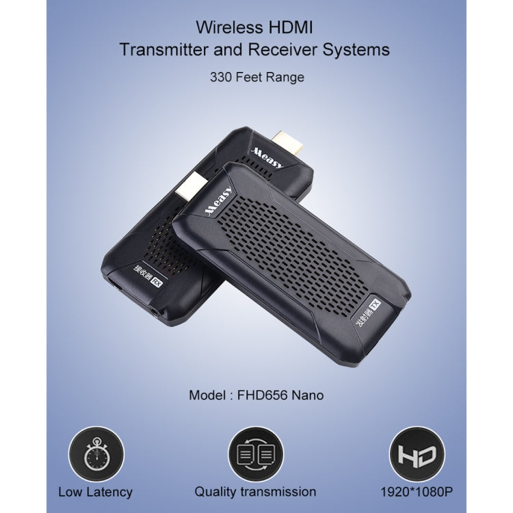Measy FHD656 Nano 1080P HDMI 1.4 HD Wireless Audio Video Double Mini Transmitter Receiver Extender Transmission System, Transmission Distance: 100m, UK Plug Eurekaonline