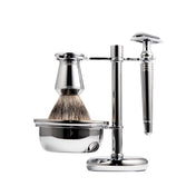 Men Manual Vintage Metal Shaver Stand Set(Silver) Eurekaonline