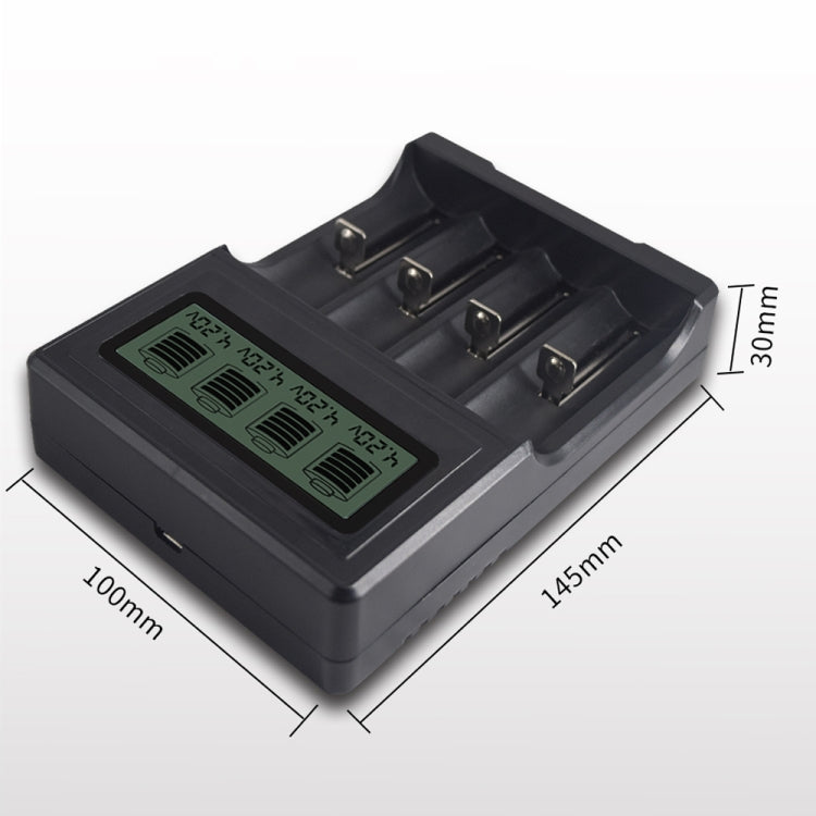Micro USB 4 Slot Battery Charger for 3.7V Lithium-ion Battery, with LCD Display Eurekaonline