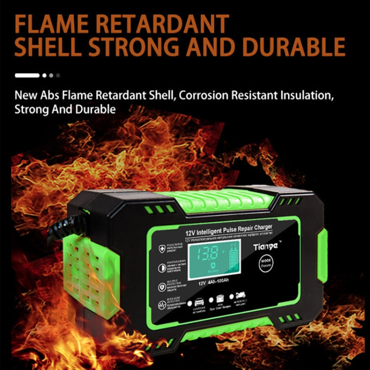 Motorcycle / Car Battery Smart Charger with LCD Screen, Plug Type:UK Plug Eurekaonline