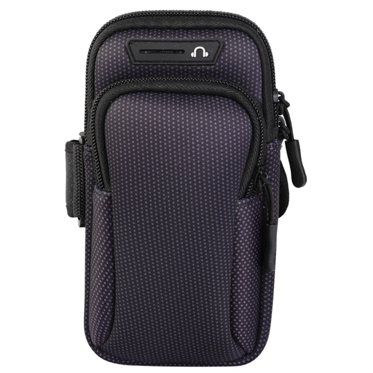 Multi-functional Universal Double Layer Zipper Sport Arm Case Phone Bag with Earphone Hole for 6.6 Inch or Below Smartphones(Black) Eurekaonline