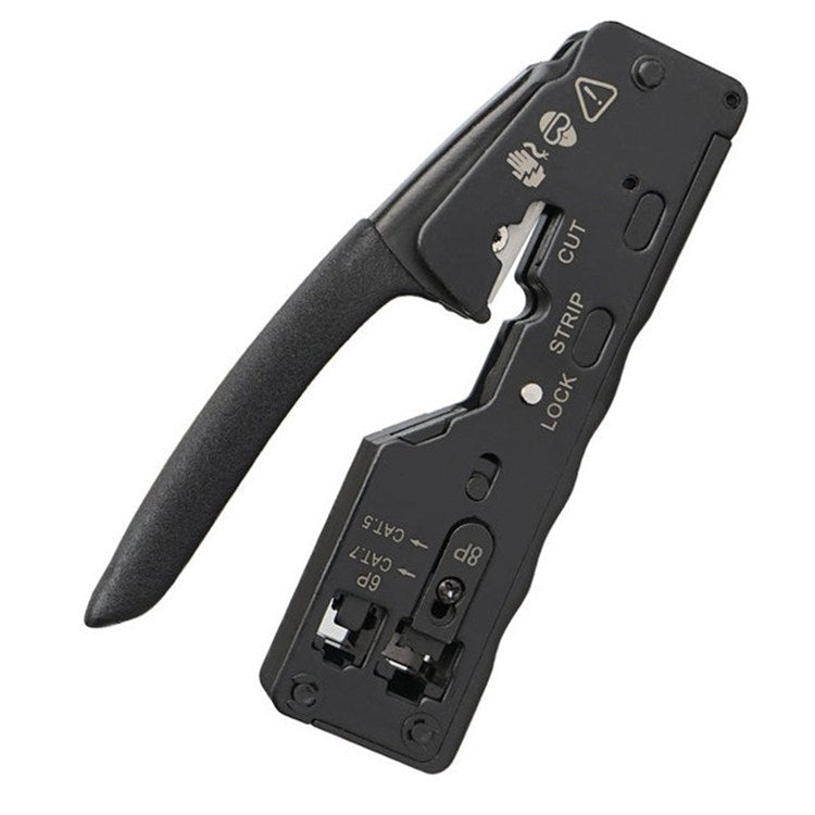 Multifunctional Seven-type Through-hole Crystal Head 6P8P Wire Stripping Network Tool Extrusion Crimping Wire Network Cable Pliers Eurekaonline