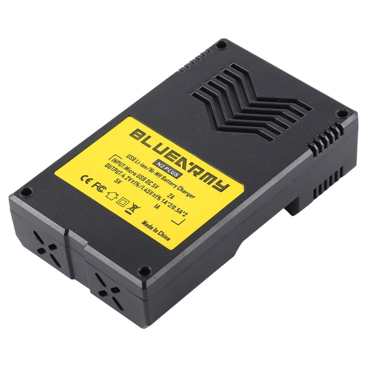 N2 PLUS Micro USB Smart Battery Charger with Indicator Light for 26650, 18650,18500, 14500, 16340(RCR123) IMR / Li-on Battery or AA, AAA, AAAA, C Ni-MH / Ni-Cd Battery Eurekaonline