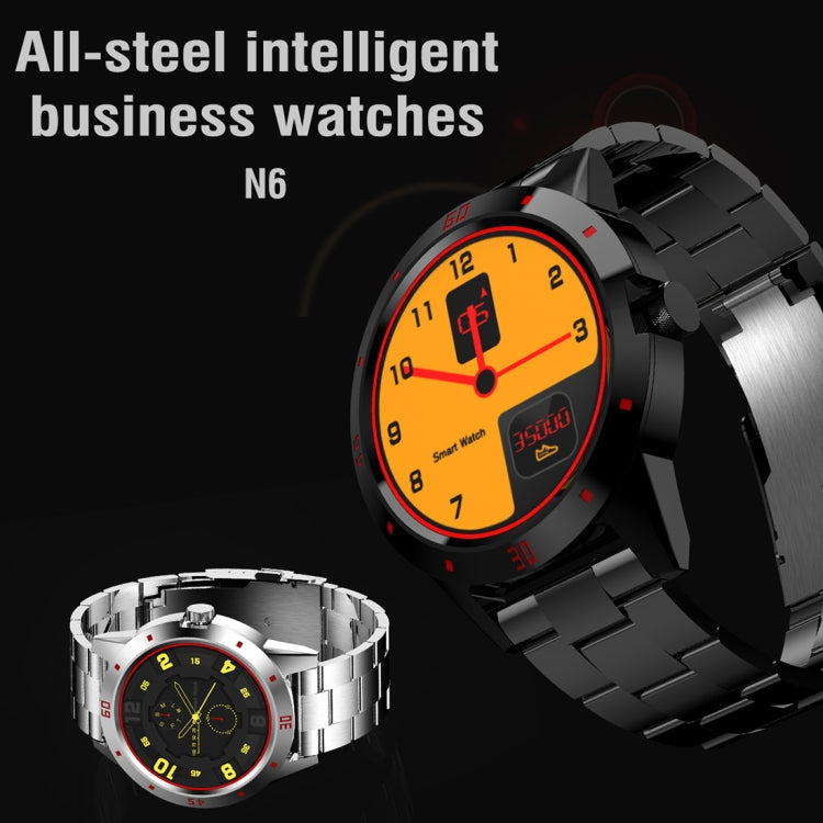 N6 Smart Watch 1.3 inch TFT Screen MTK2502C Bluetooth4.0, Stainless Steel Watch Band, Support Heart Rate Monitor & Pedometer & Sleep Monitor & Sedentary Reminder(Silver) Eurekaonline