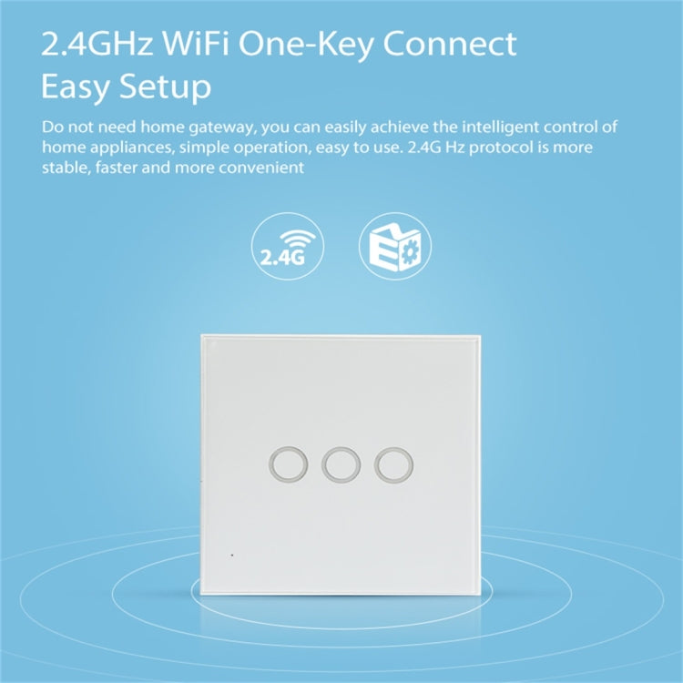 NEO NAS-SC03W Wireless WiFi EU Smart Light Control Switch 3Gang Eurekaonline