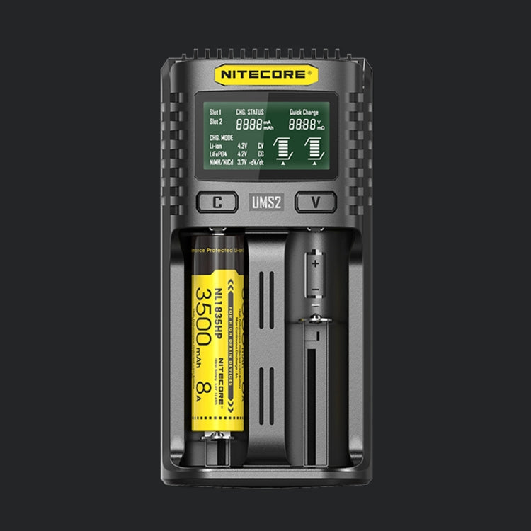 NITECORE Fast Lithium Battery Charger, US Plug, Model: UMS2 Eurekaonline