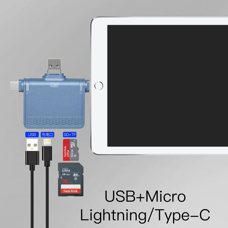 NK-939C 3 in 1 USB to USB-C / Type-C + 8PIN Multifunctional Docking Station (Grey) Eurekaonline