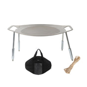 NOBANA Outdoor BBQ Pan Camping Stainless Steel Frying Pan, Style: BBQ Pan+Stand+Hemp Rope Eurekaonline