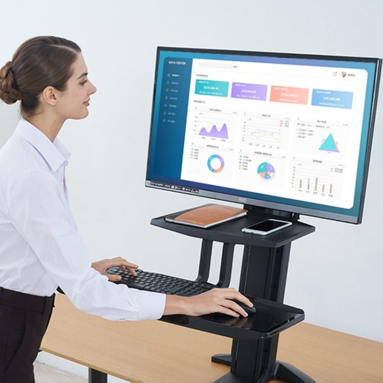 NORTH BAYOU NB L80 Dual Tray Stand Desk Table Clamp LCD Monitor Mount for 17-32 inch Eurekaonline
