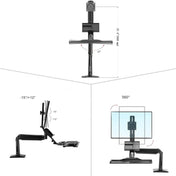 NORTH BAYOU NB35 Ergonomic 19-27 Inch Monitor Holder with Foldable Keyboard Tray Full Motion Sit-Stand Workstation Eurekaonline