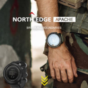 NORTH EDGE Multi-function Waterproof Outdoor Sports Electronic Smart Watch, Support Humidity Measurement / Weather Forecast / Speed Measurement, Style:Silicone Strap(Black) Eurekaonline