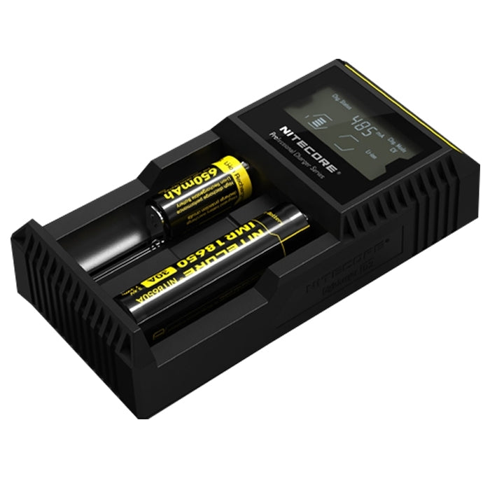 Nitecore D2 Intelligent Digi Smart Charger with LED Indicator for 14500, 16340 (RCR123), 18650, 22650, 26650, Ni-MH and Ni-Cd (AA, AAA) Battery Eurekaonline