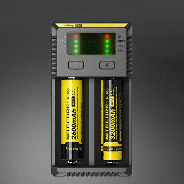 Nitecore NEW i2 Intelligent Digi Smart Charger with LED Indicator for 14500, 16340 (RCR123), 18650, 22650, 26650, Ni-MH and Ni-Cd (AA, AAA) Battery Eurekaonline