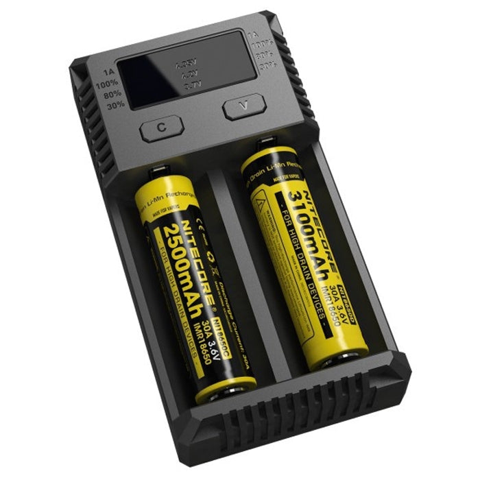 Nitecore NEW i2 Intelligent Digi Smart Charger with LED Indicator for 14500, 16340 (RCR123), 18650, 22650, 26650, Ni-MH and Ni-Cd (AA, AAA) Battery Eurekaonline