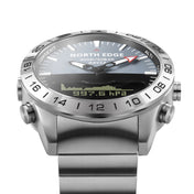 North Edge GAVIA Men Outdoor Sport 50m Waterproof Smart Digital Watch Diving Watch, Support Barometer & Pedometer(Silver) Eurekaonline
