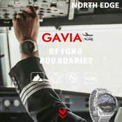 North Edge GAVIA Men Outdoor Sport 50m Waterproof Smart Digital Watch Diving Watch, Support Barometer & Pedometer(Silver) Eurekaonline