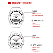 North Edge GAVIA Men Outdoor Sport 50m Waterproof Smart Digital Watch Diving Watch, Support Barometer & Pedometer(Silver) Eurekaonline