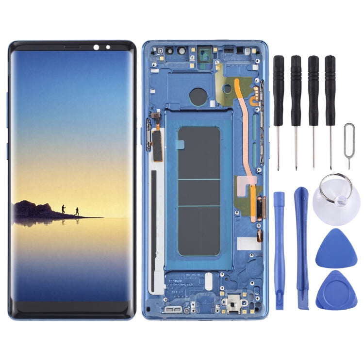 OLED LCD Screen for Samsung Galaxy Note 8 SM-N950 Digitizer Full Assembly with Frame (Blue) Eurekaonline