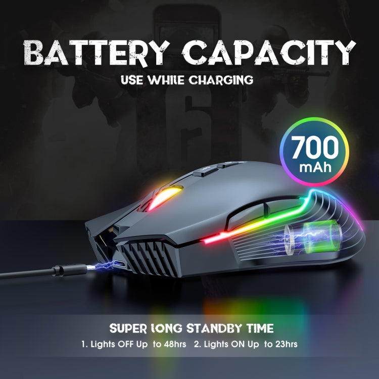 ONIKUMA CW905 2.4G RGB Lighting Wireless Mouse(Black) Eurekaonline